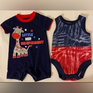 Baby Boy’s Patriotic Romper & Onesie 0-3m